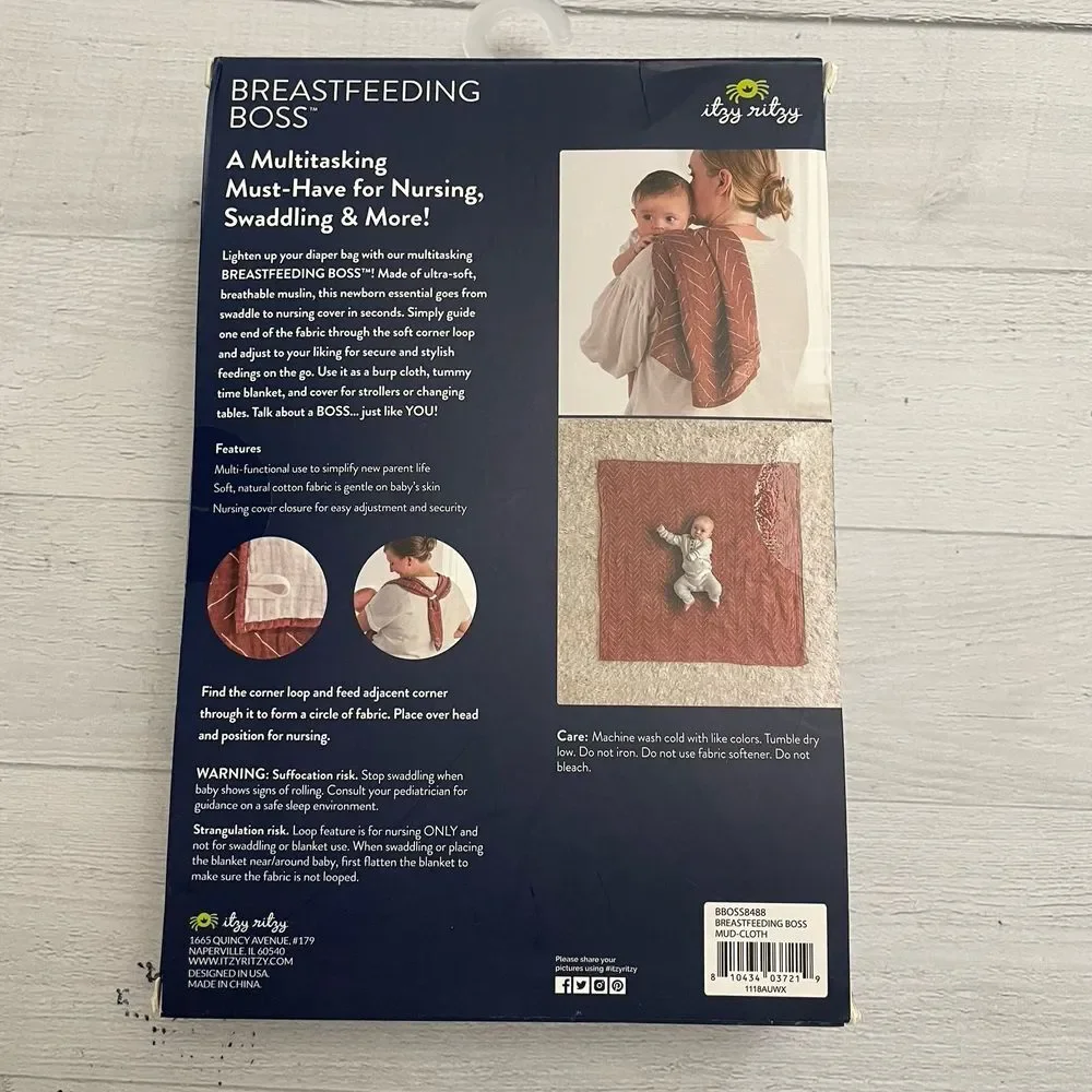 Itzy Ritzy‎ breastfeeding boss muslin nursing blanket NEW